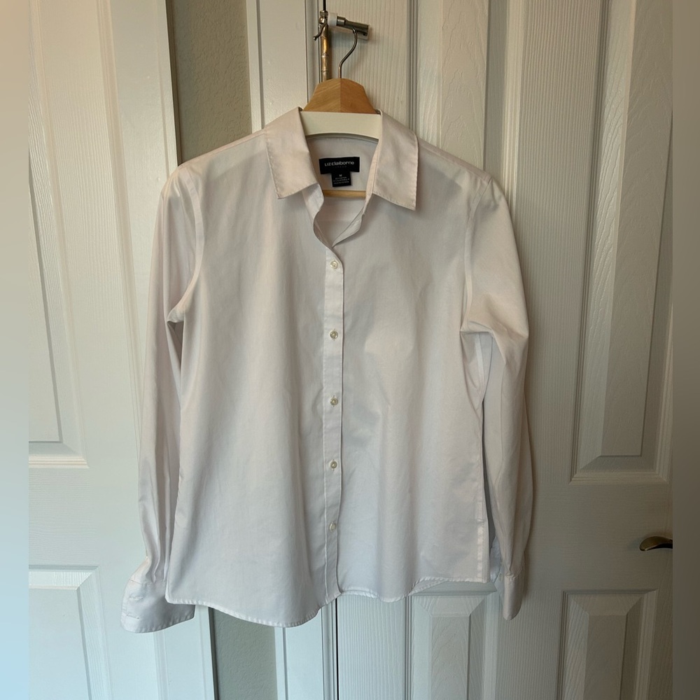 Crisp white fitted button-down